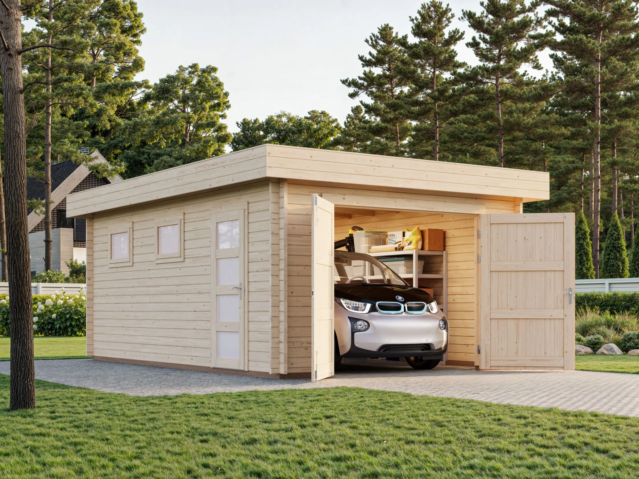Garages bois - Palmako - RASMUS 19,0 m² avec porte bois - 44mm test – Image 2