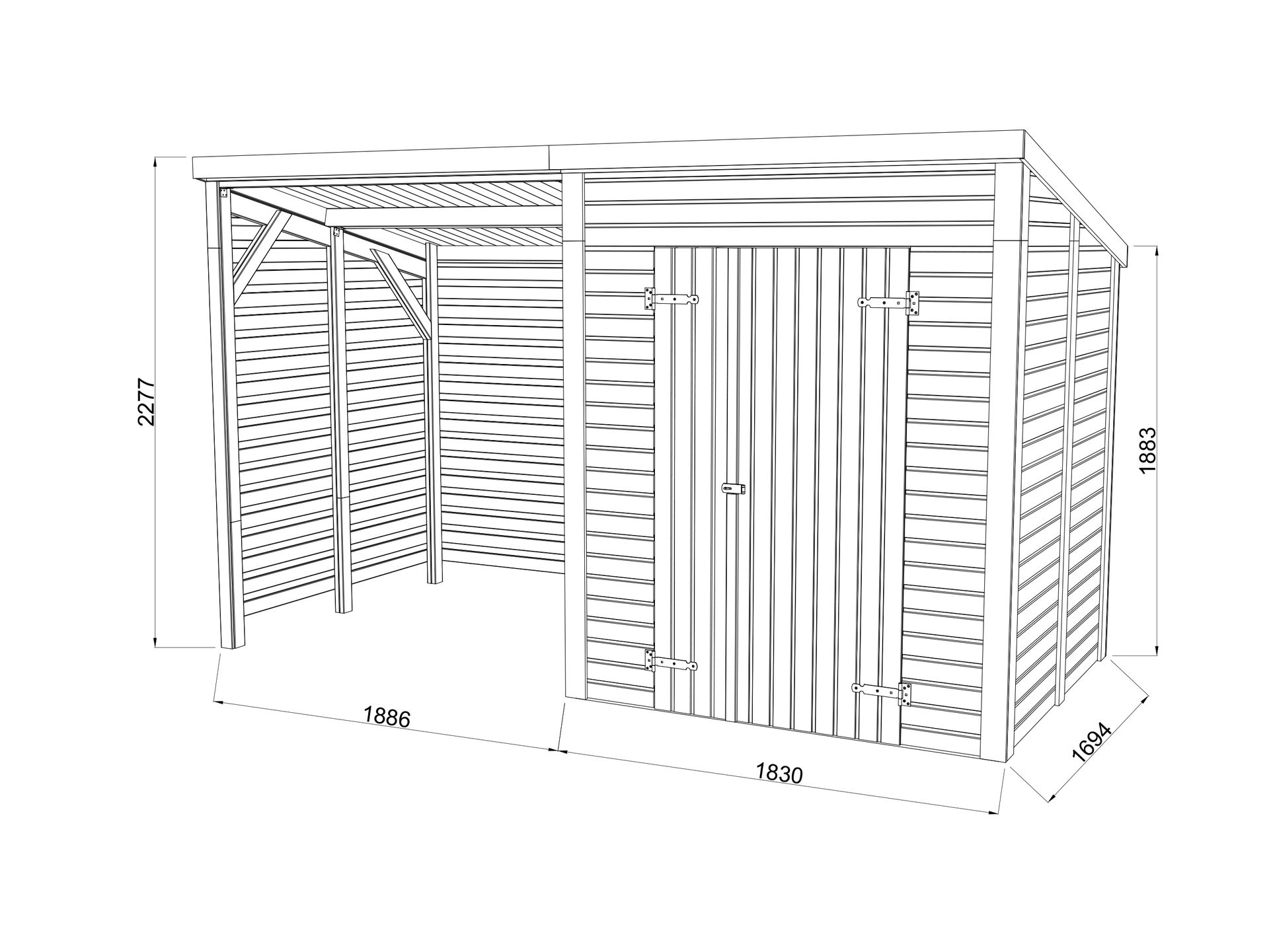 Rangement & stockage - Palmako - LEIF 3,0+2,9 m² - 16+32mm – Image 5