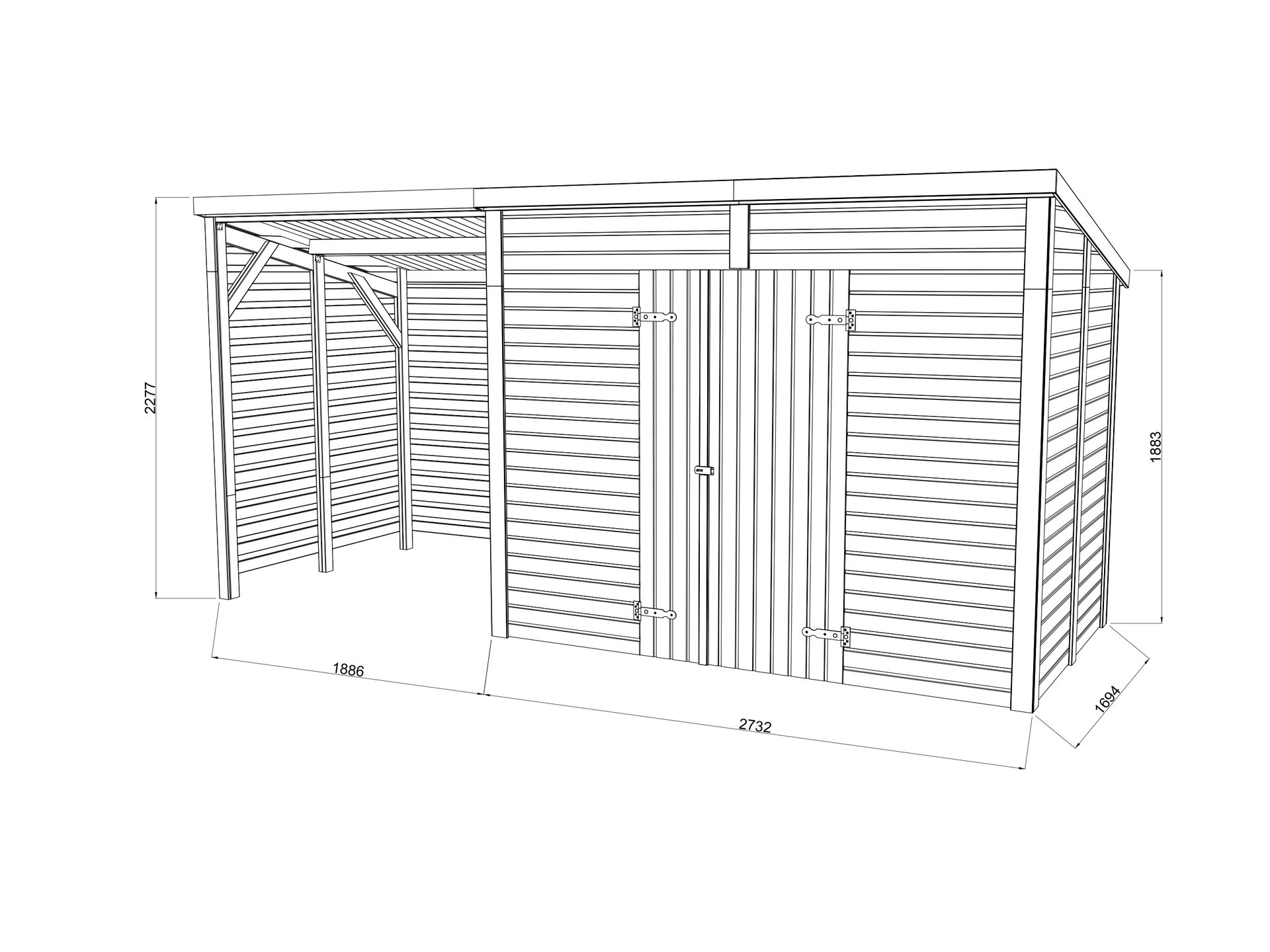 Rangement & stockage - Palmako - LEIF 4,5+2,9 m² - 16+32mm – Image 5