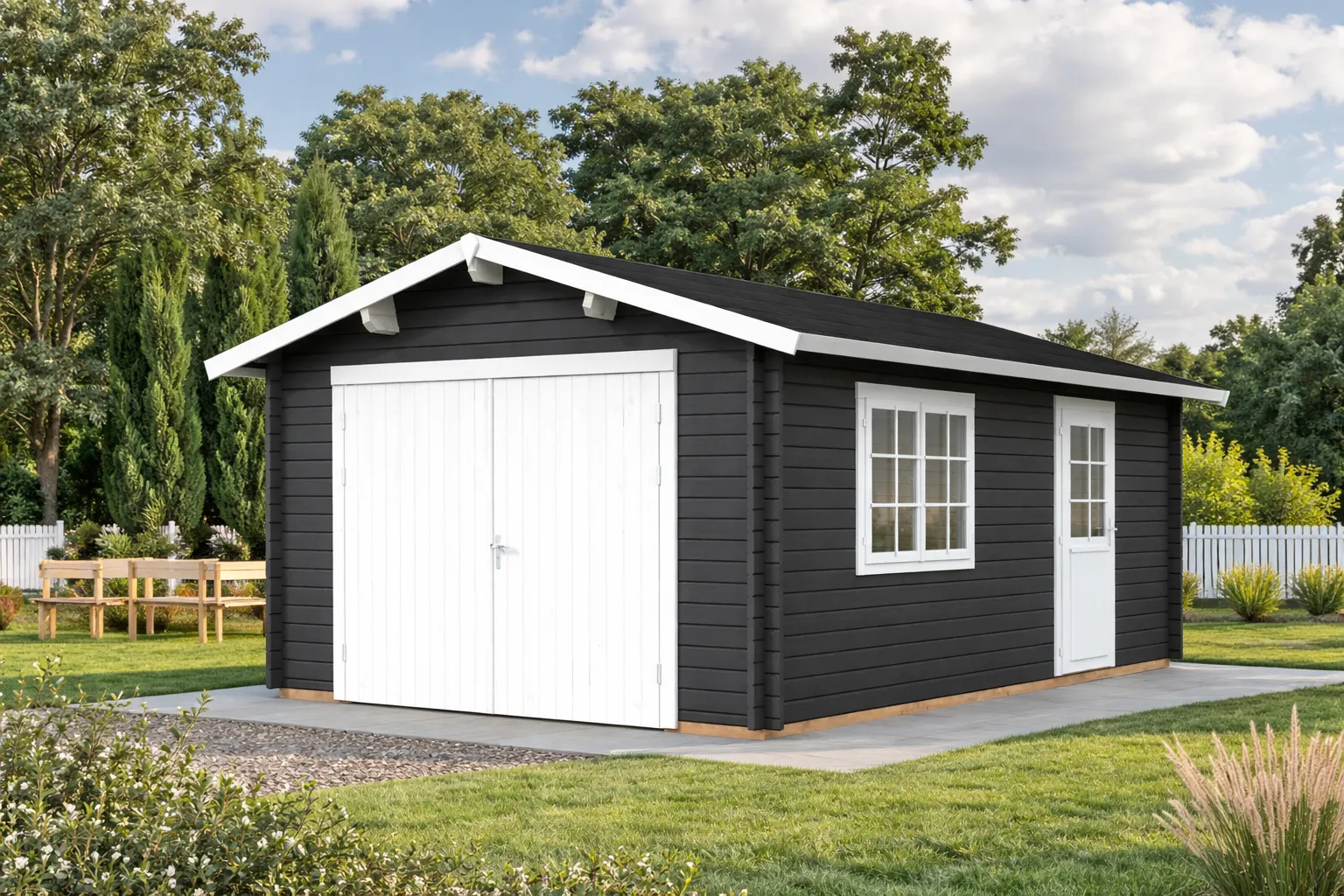 Garages bois - Palmako - ROGER 19 m² avec porte bois - 44mm – Image 11