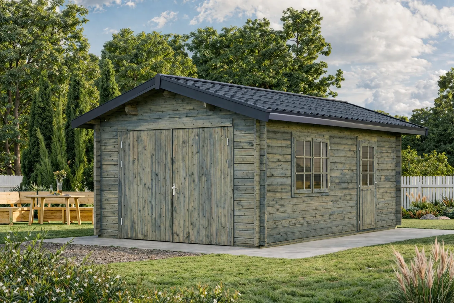 Garages bois - Palmako - ROGER 19 m² avec porte bois - 44mm – Image 17