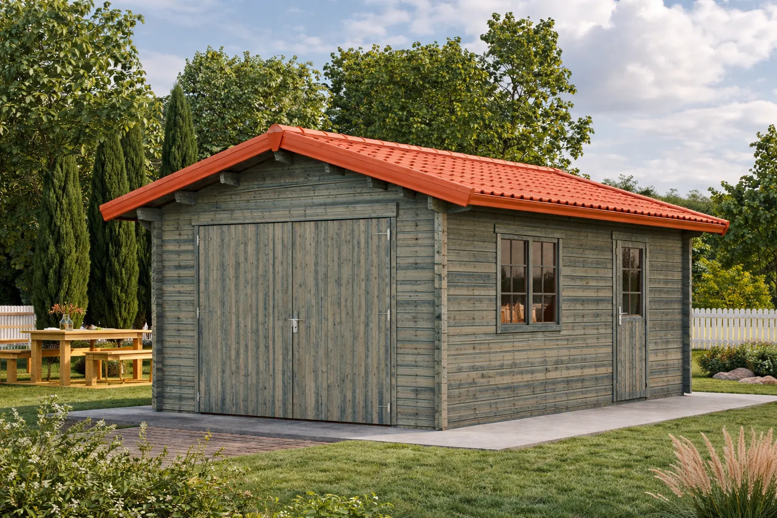 Garages bois - Palmako - ROGER 19 m² avec porte bois - 44mm – Image 18