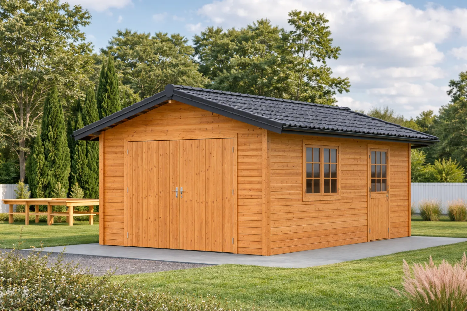 Garages bois - Palmako - ROGER 19 m² avec porte bois - 44mm – Image 19