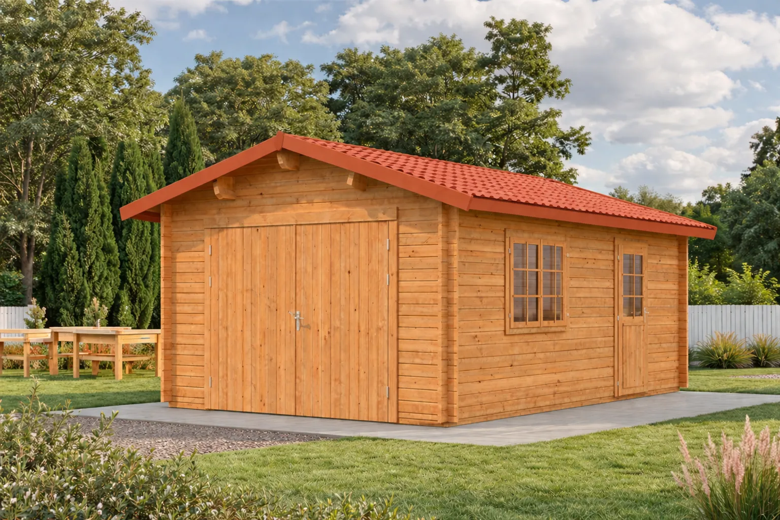 Garages bois - Palmako - ROGER 19 m² avec porte bois - 44mm – Image 20