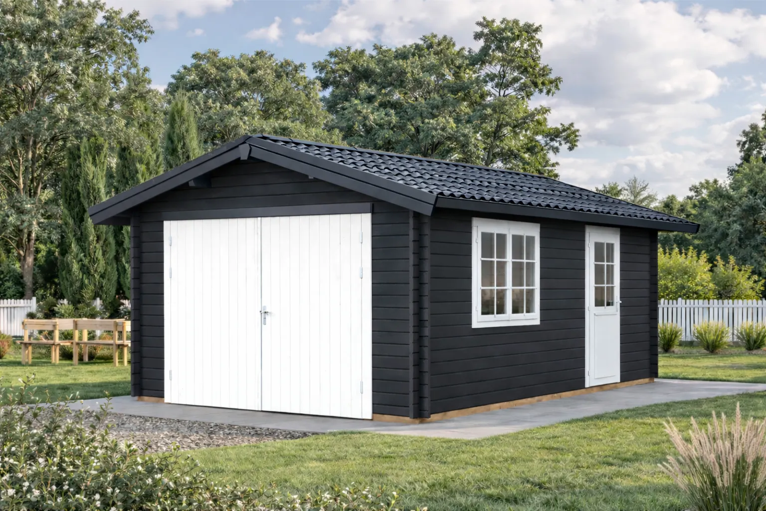 Garages bois - Palmako - ROGER 19 m² avec porte bois - 44mm – Image 21