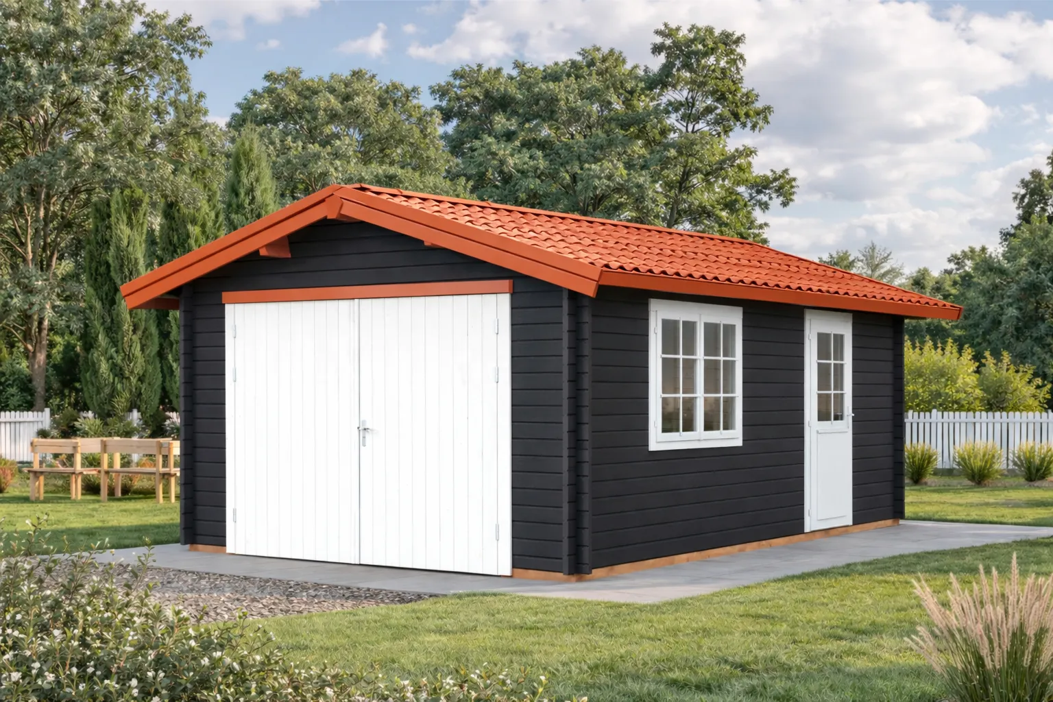 Garages bois - Palmako - ROGER 19 m² avec porte bois - 44mm – Image 22